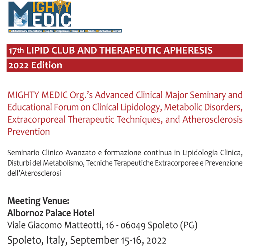 Programma 17th LIPID CLUB AND THERAPEUTIC APHERESIS 2022 Edition